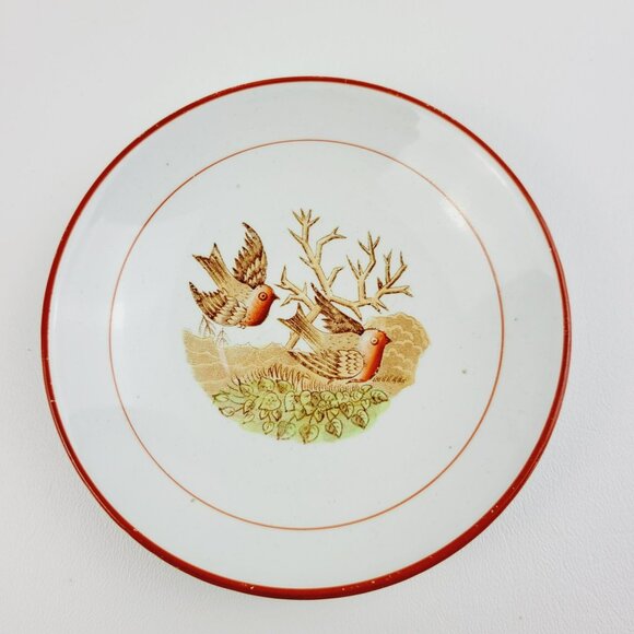 Antique Petrus Regout Demitasse Cup & Saucer Set Bird Design c. Late 1800s Dutch - Picture 5 of 15